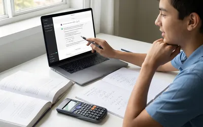 Image illustrant un enfant qui utilisé ChatGPT pour réviser les maths